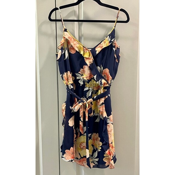 JOIE Foxglove Floral Ruffle Spaghetti Strap 100% Silk Dress, Sz M - Picture 3 of 6